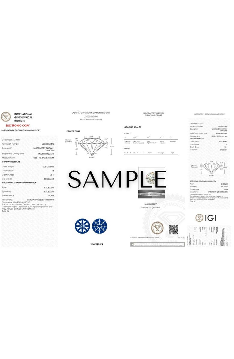 Bliss Diamond 12Ct Certified Lab Grown Diamond Studs in 14k Gold, Alternate, color, 