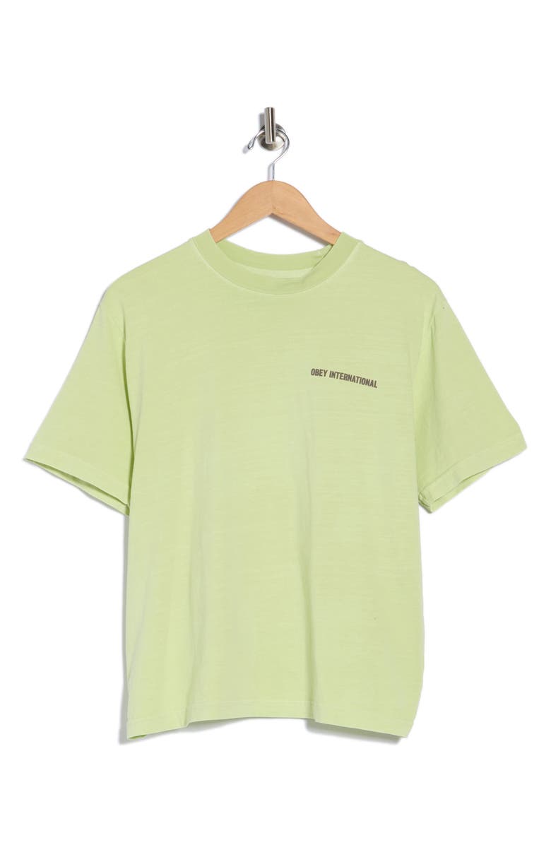 Obey International Cities Graphic T-Shirt, Alternate, color, Pigment Shadow Lime