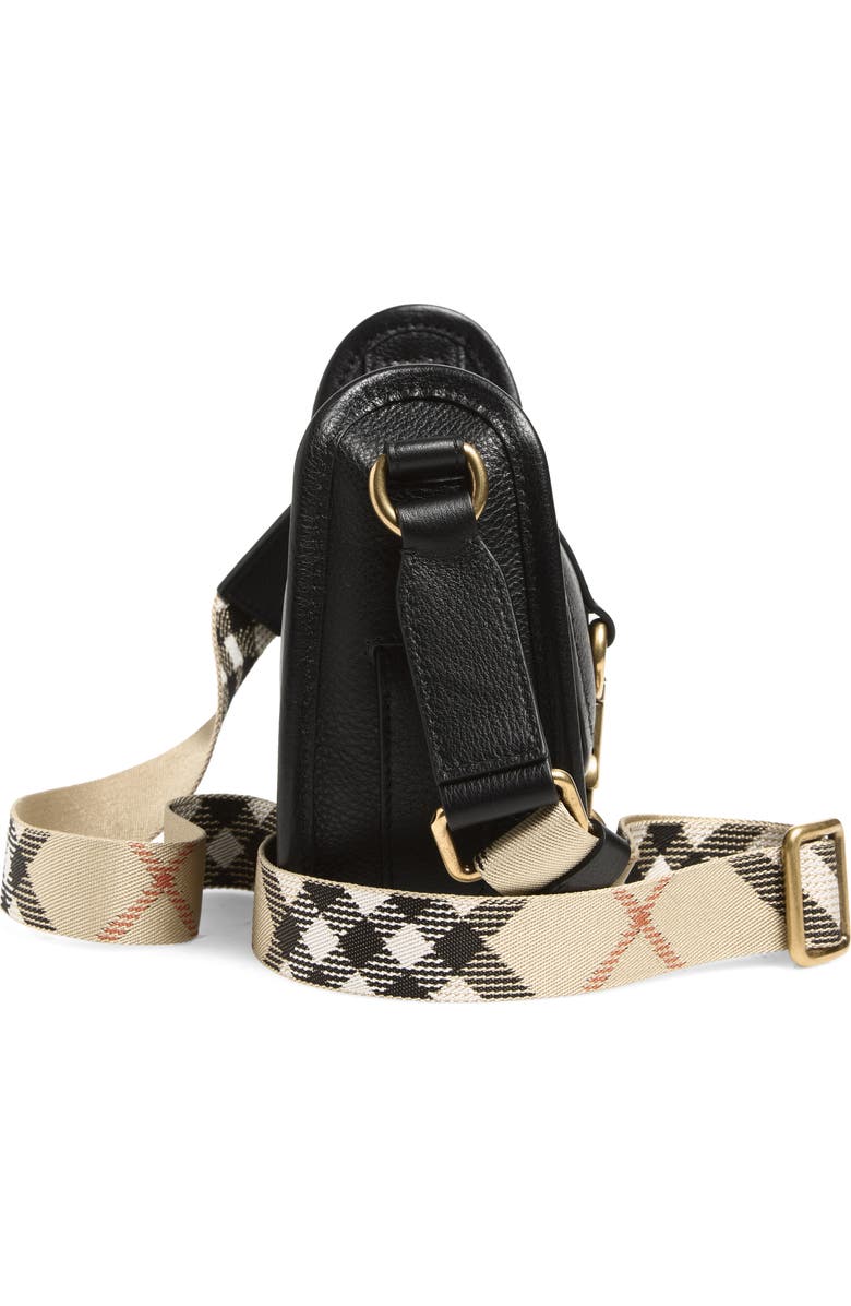 Burberry Mini B Clip Leather Crossbody Bag, Alternate, color, Black