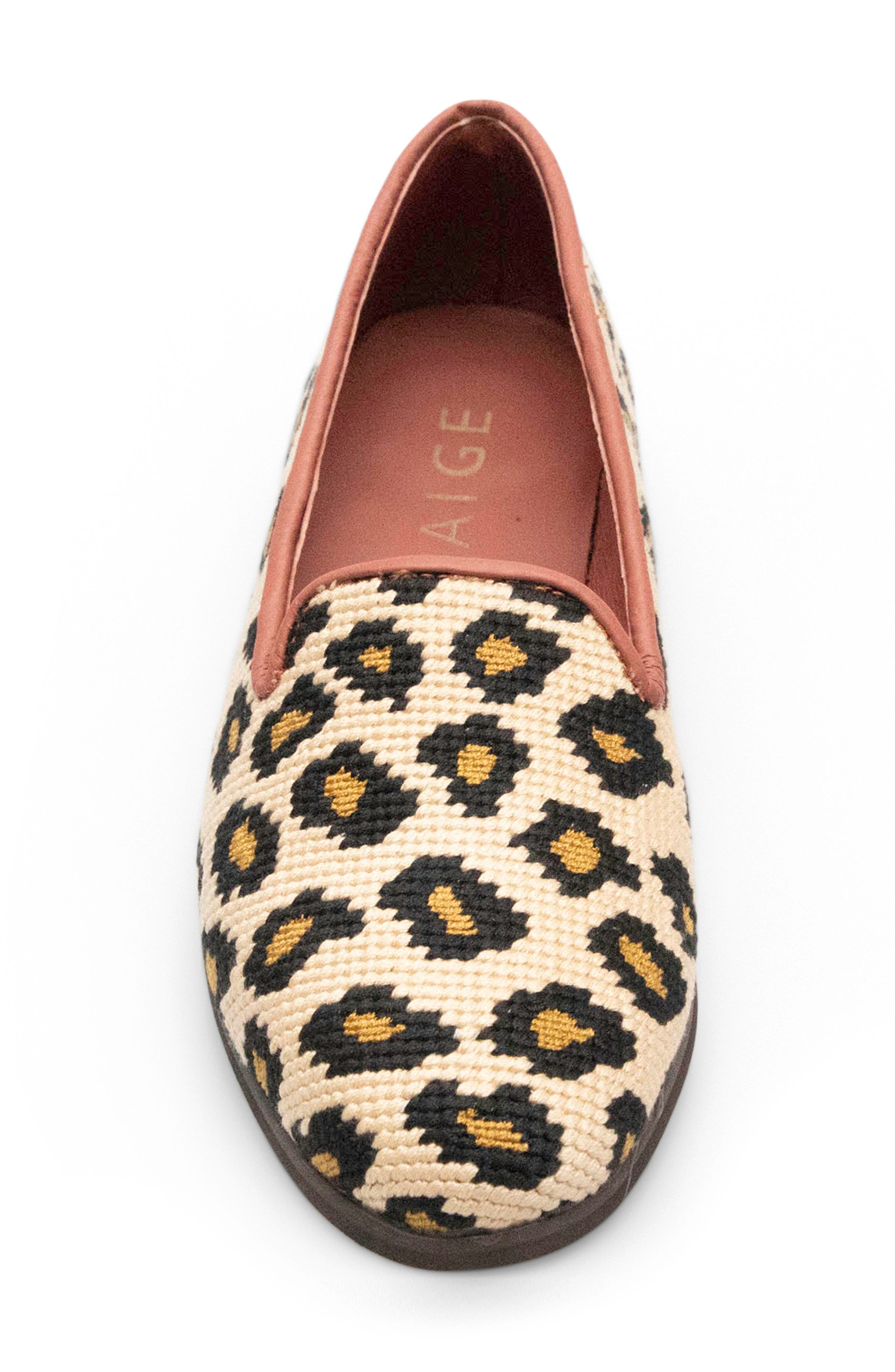 ByPaige BY PAIGE Needlepoint Leopard Flat, Alternate, color, Leopard