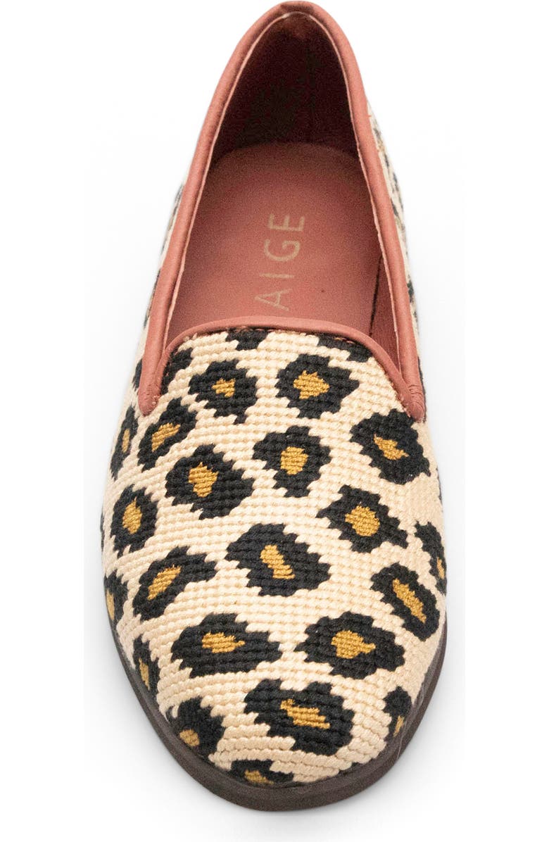 ByPaige BY PAIGE Needlepoint Leopard Flat, Alternate, color, Leopard