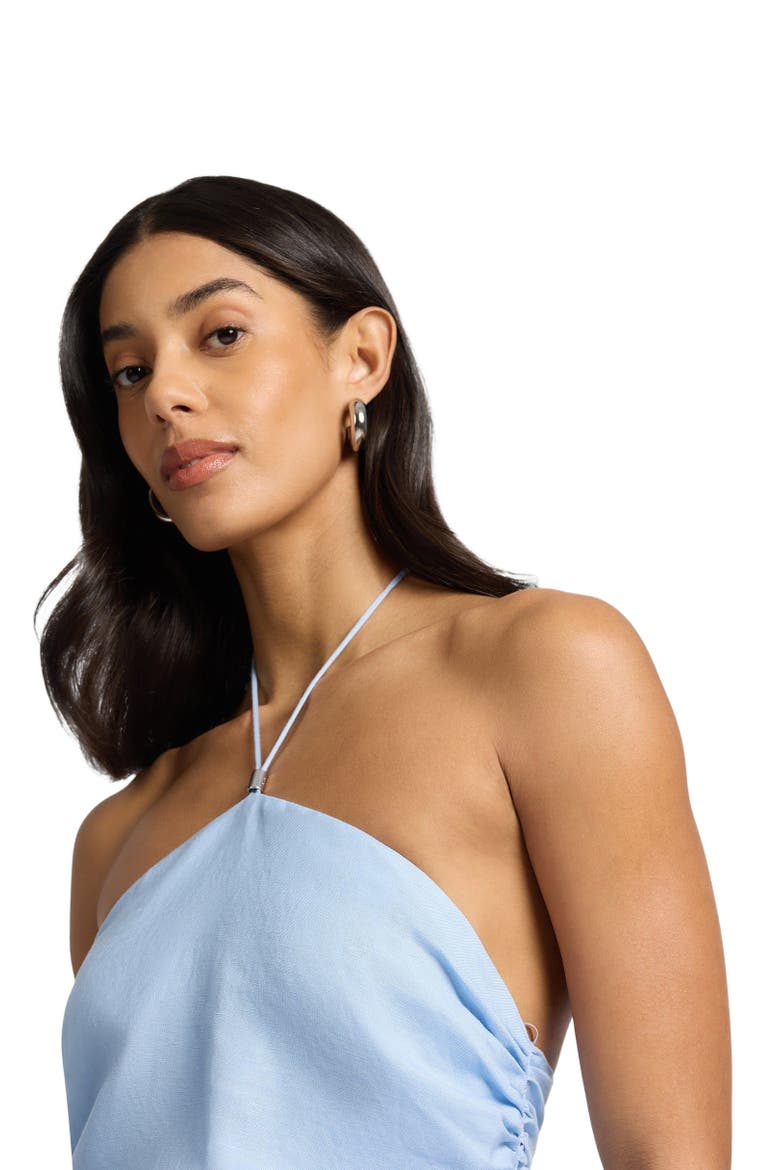Ruched Halter Dress, Alternate, color, Sky