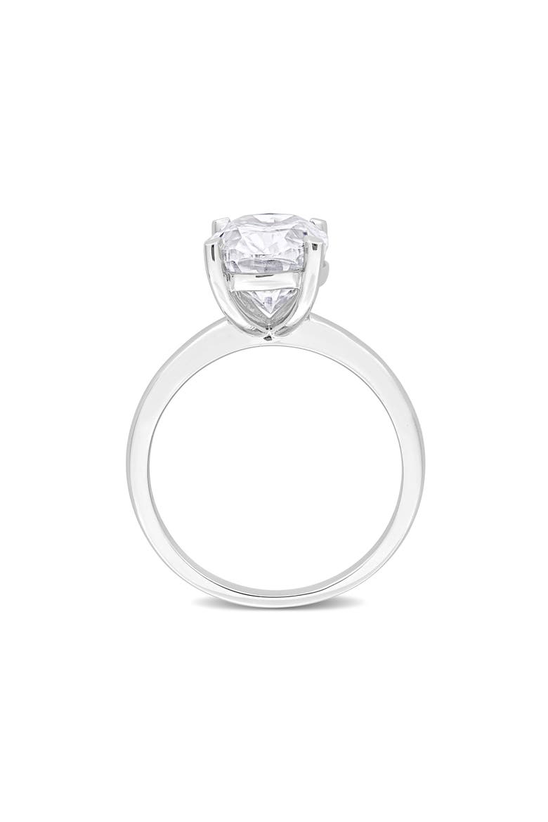 Sterling Silver Oval Lab Created Moissanite Ring, Alternate, color, SILVER