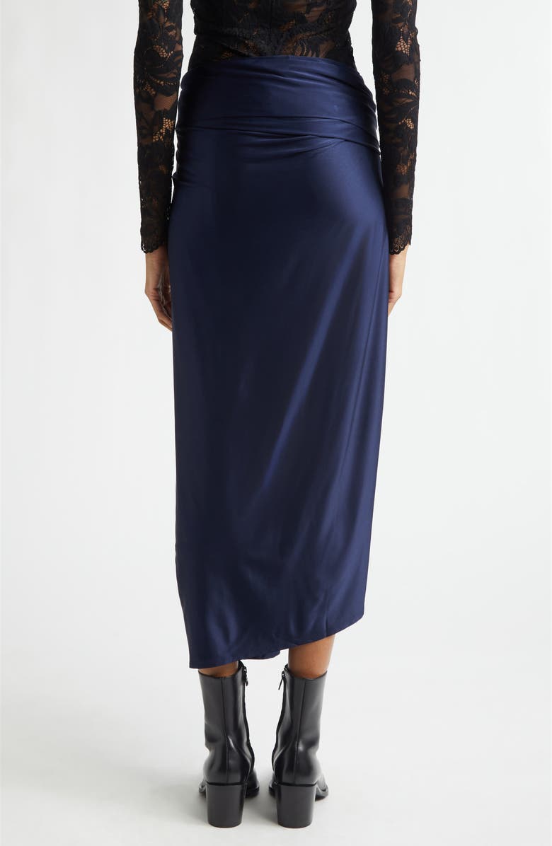 Rabanne Pierced Asymmetric Jersey Midi Skirt, Alternate, color, Deep Navy
