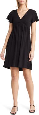Loveappella Tie Back Surplice V-Neck Knit Minidress