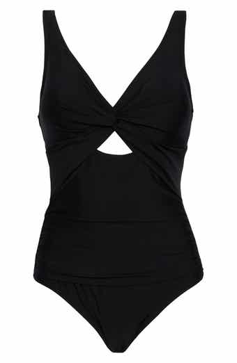 DKNY Twist Keyhole One-Piece Swimsuit