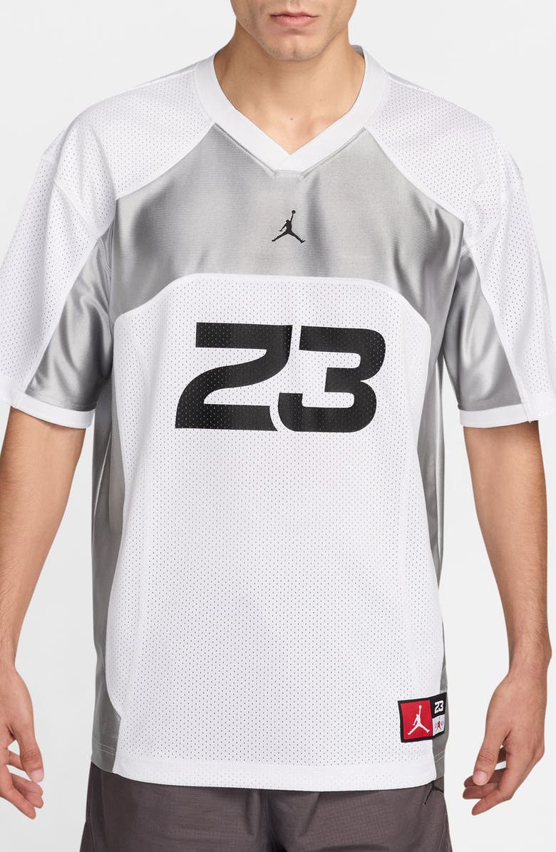 Jordan Oversize Jersey, Main, color, White/ Light Smoke Grey