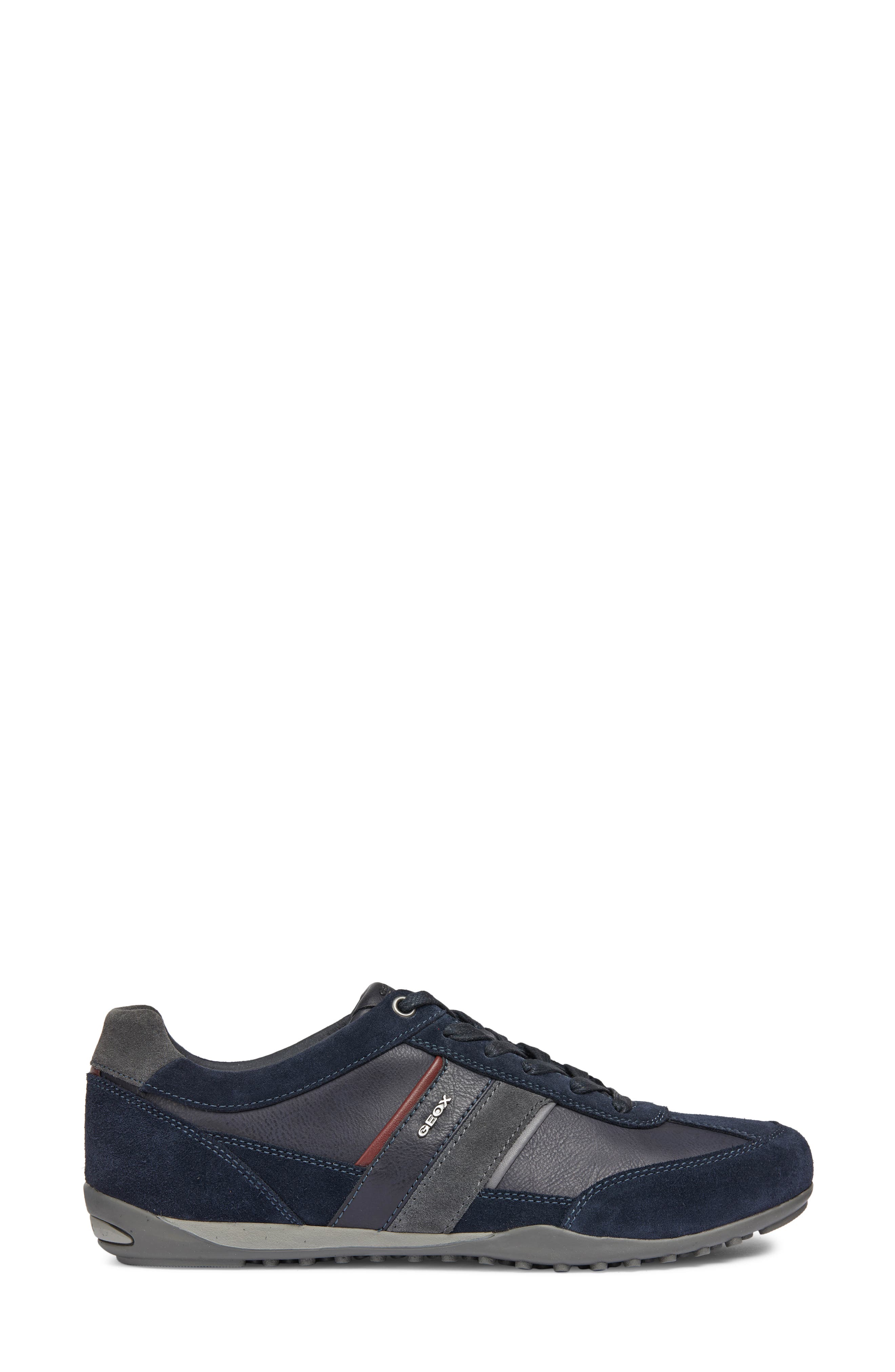 Geox Wells Sneaker, Alternate, color, Navy/ Dk Burgundy