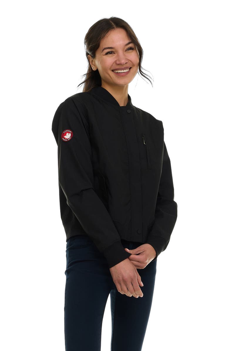 CANADA WEATHER GEAR Women's Bomber Flight Jacket Lightweight Zip-Up Windbreaker, Alternate, color,