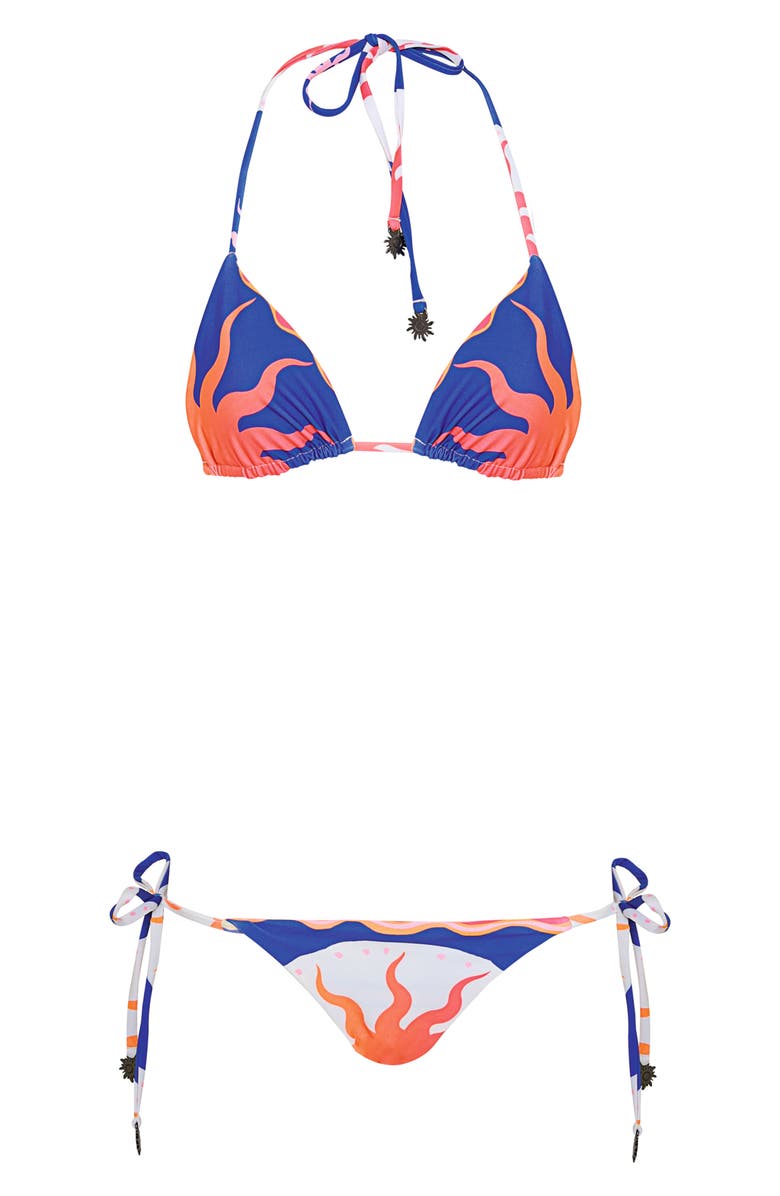 Maaji Sunlit Bloom Balmy Reversible Bikini Top, Alternate, color, Blue