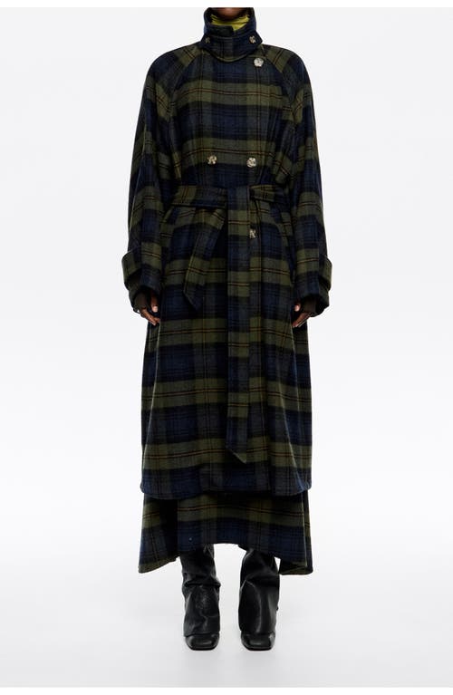 Bimba Y Lola Checked Double-face Double-breasted Coat In Brown