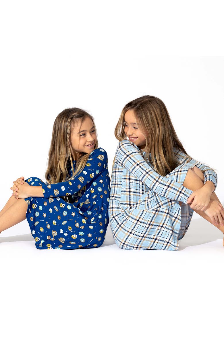 Kids' Hanukkah Cookies Long Sleeve Dress, Alternate, color, Hanukkah Cookies