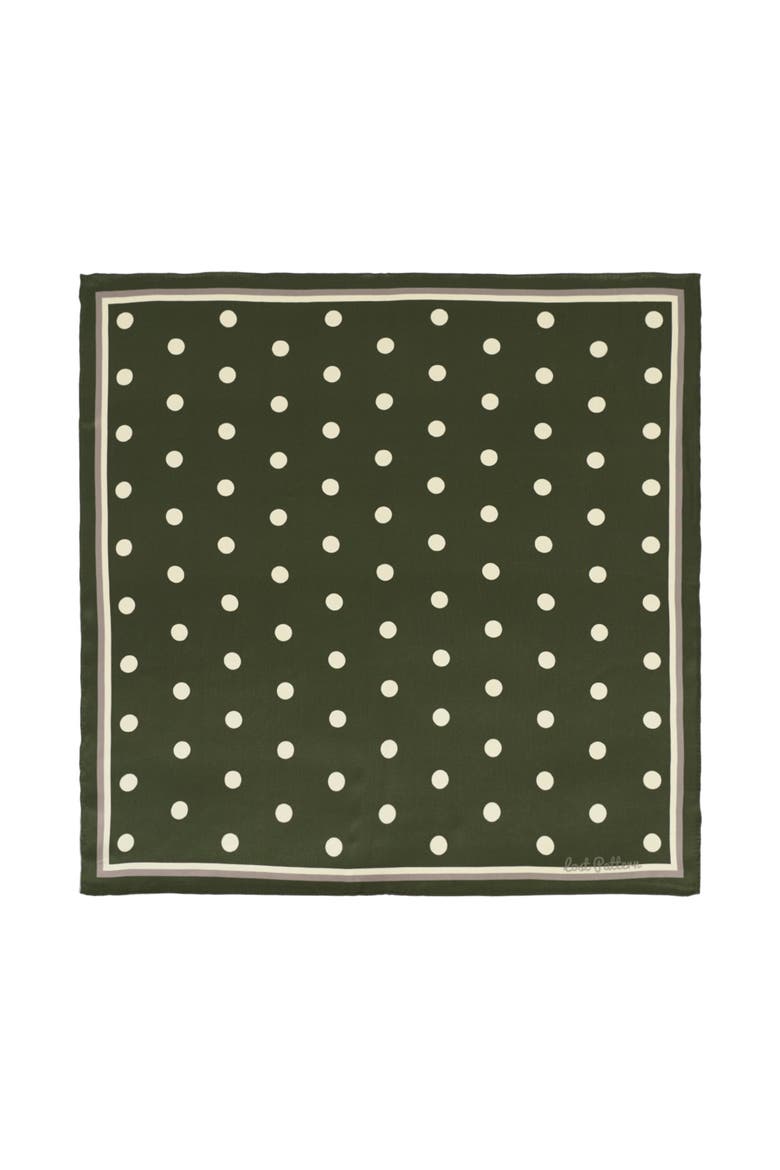 "Retro Polka" Silk Bandana Scarf, Main, color, Matcha
