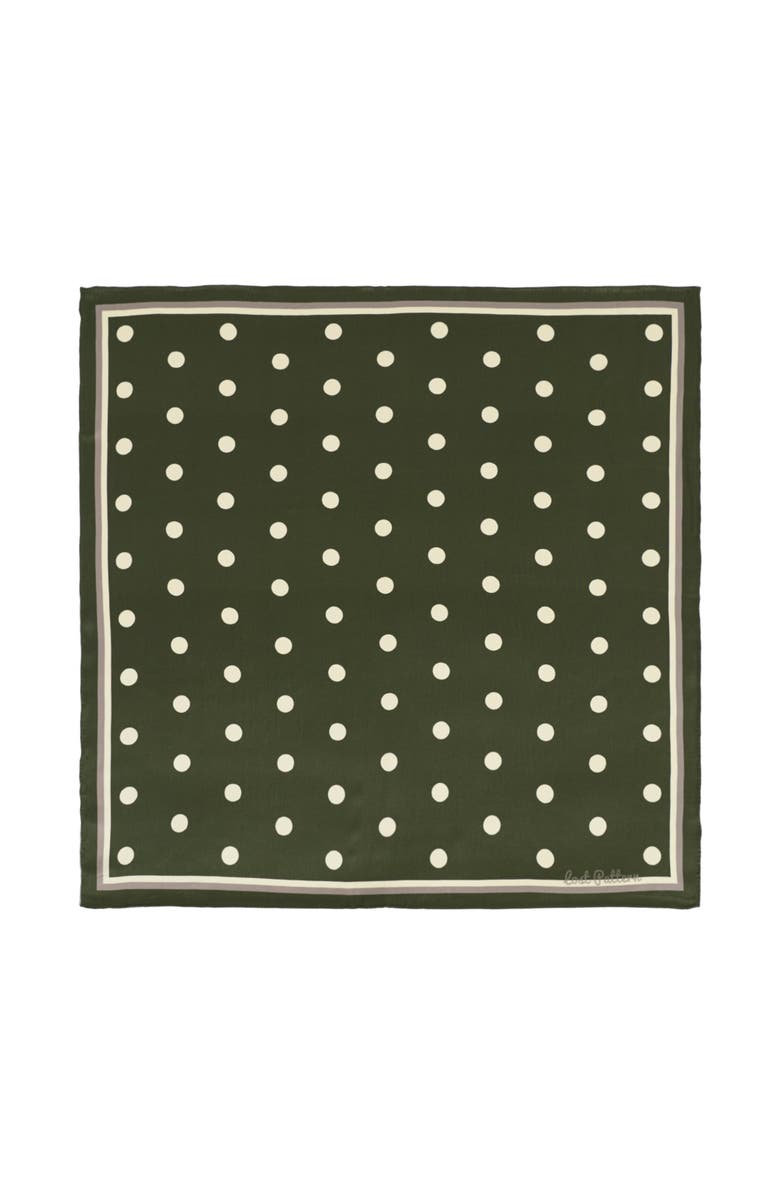Lost Pattern "Retro Polka" Silk Bandana Scarf, Main, color, Matcha