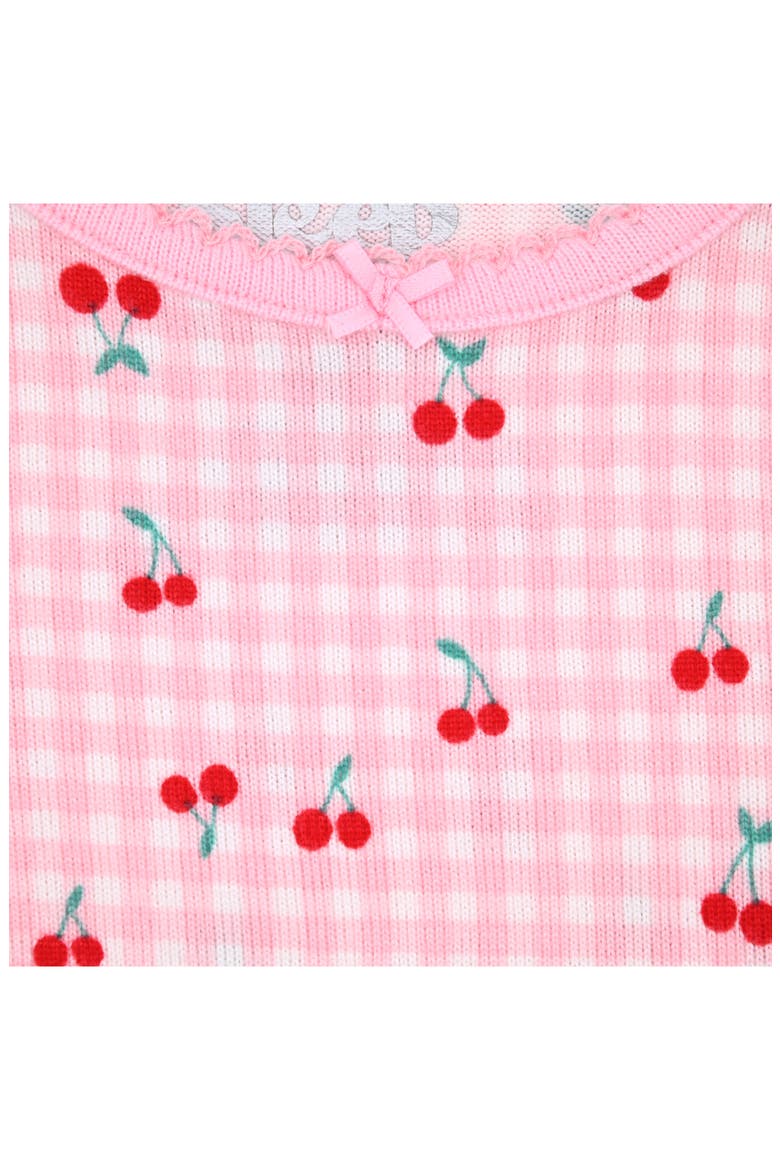 Print Fitted Two-Piece Pajamas & Socks Set, Alternate, color, PINK