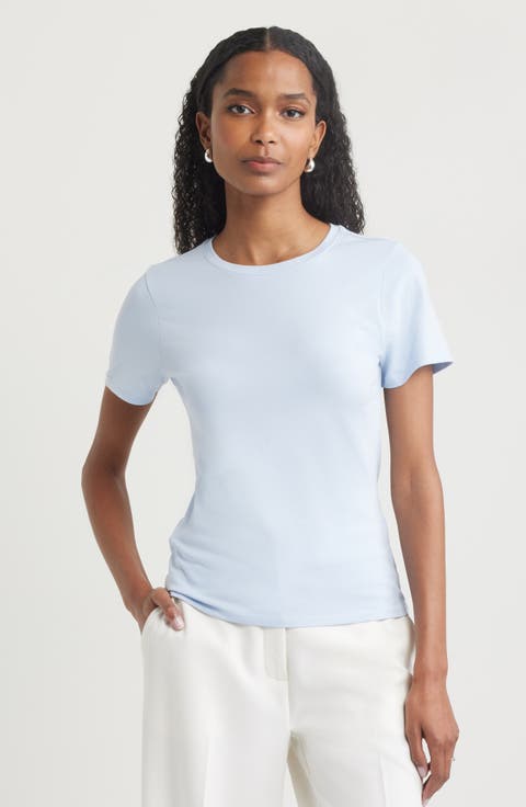 Pima Cotton Blend Crewneck T-Shirt