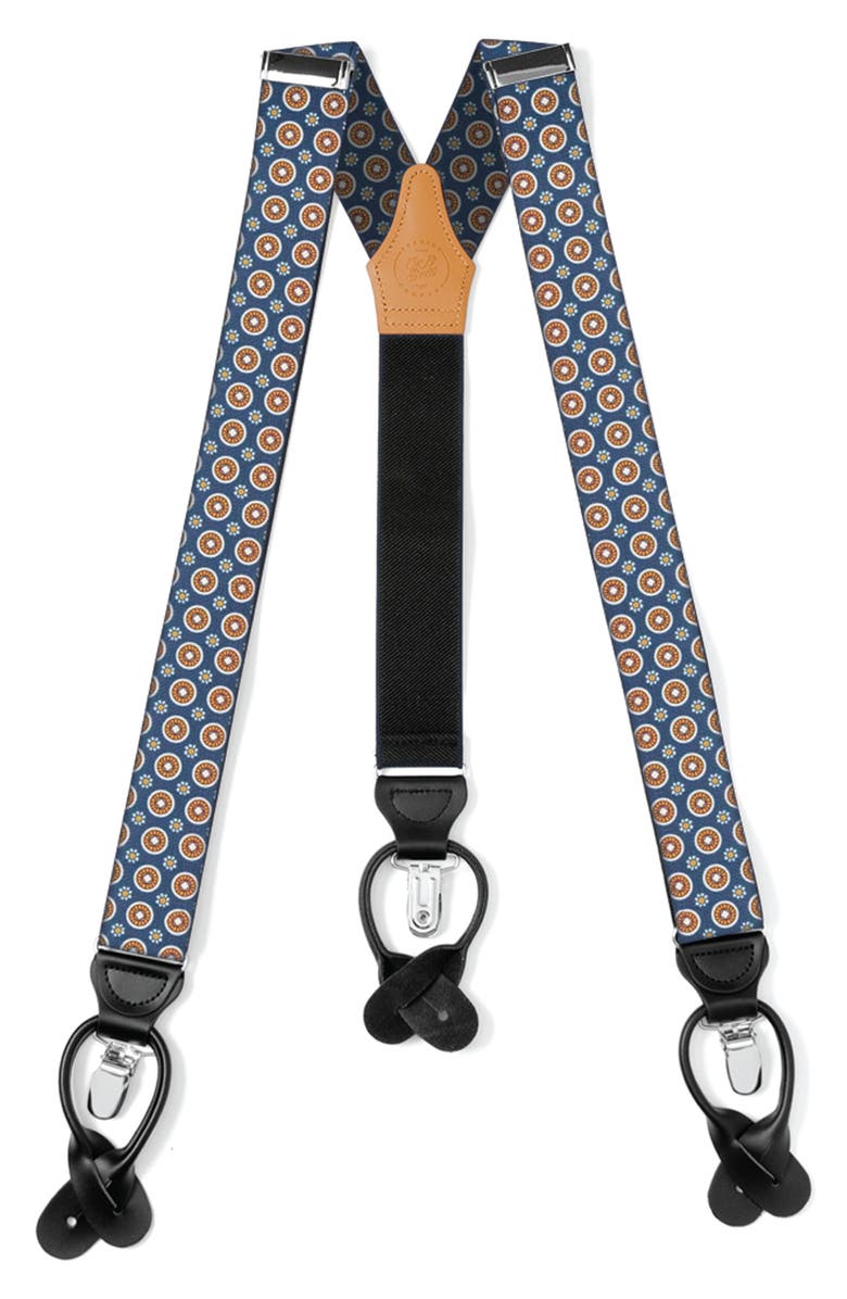 Cufflinks, Inc. Medallion Print Adjustable Suspenders, Main, color, Blue