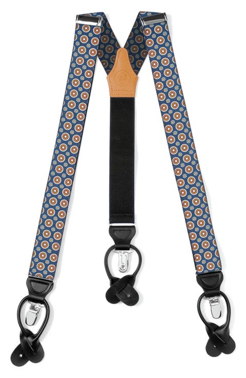 Medallion Print Adjustable Suspenders