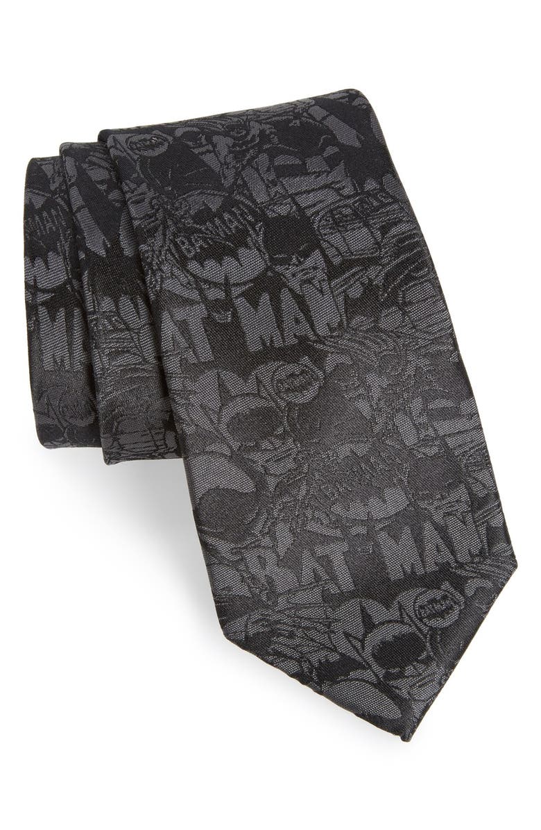 Cufflinks, Inc. 'Batman' Silk Tie, Main, color, Black