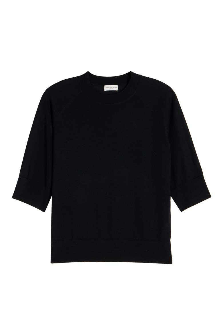 Tuan Merino Wool Crewneck Sweater, Alternate, color, BLACK