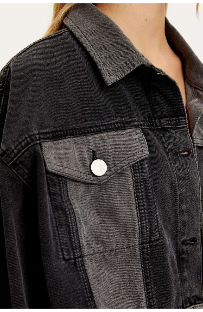 Nocturne Two Toned Pocketed Denim Jacket, Alternate, color, 