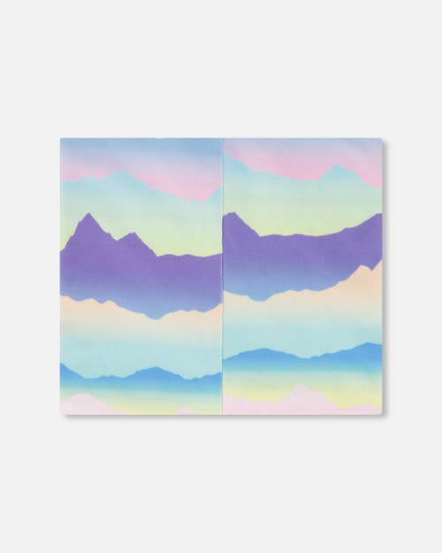Deux Par Deux Baby Girl's Printed Neck Tube Mauve And Blue, Pink Mountain In Mauve And Blue, Pink Mountain