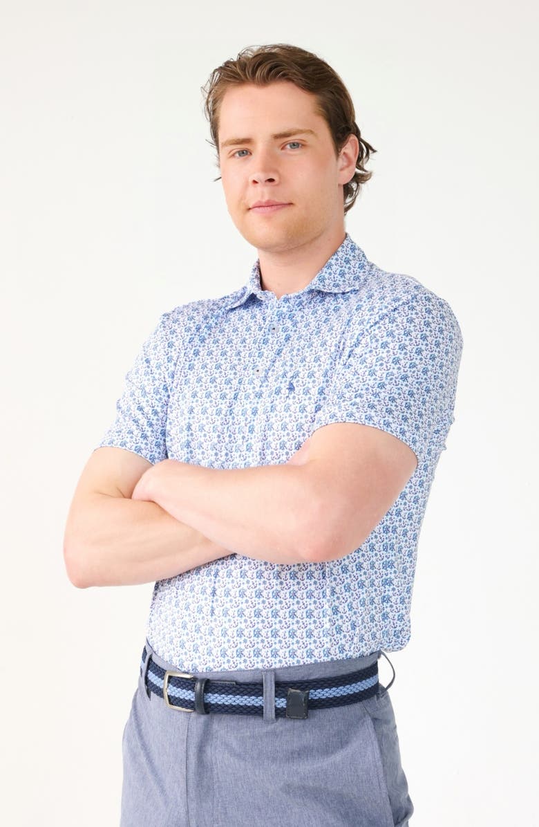 TailorByrd Sailing Performance Polo, Alternate, color, Blue/ White Dove