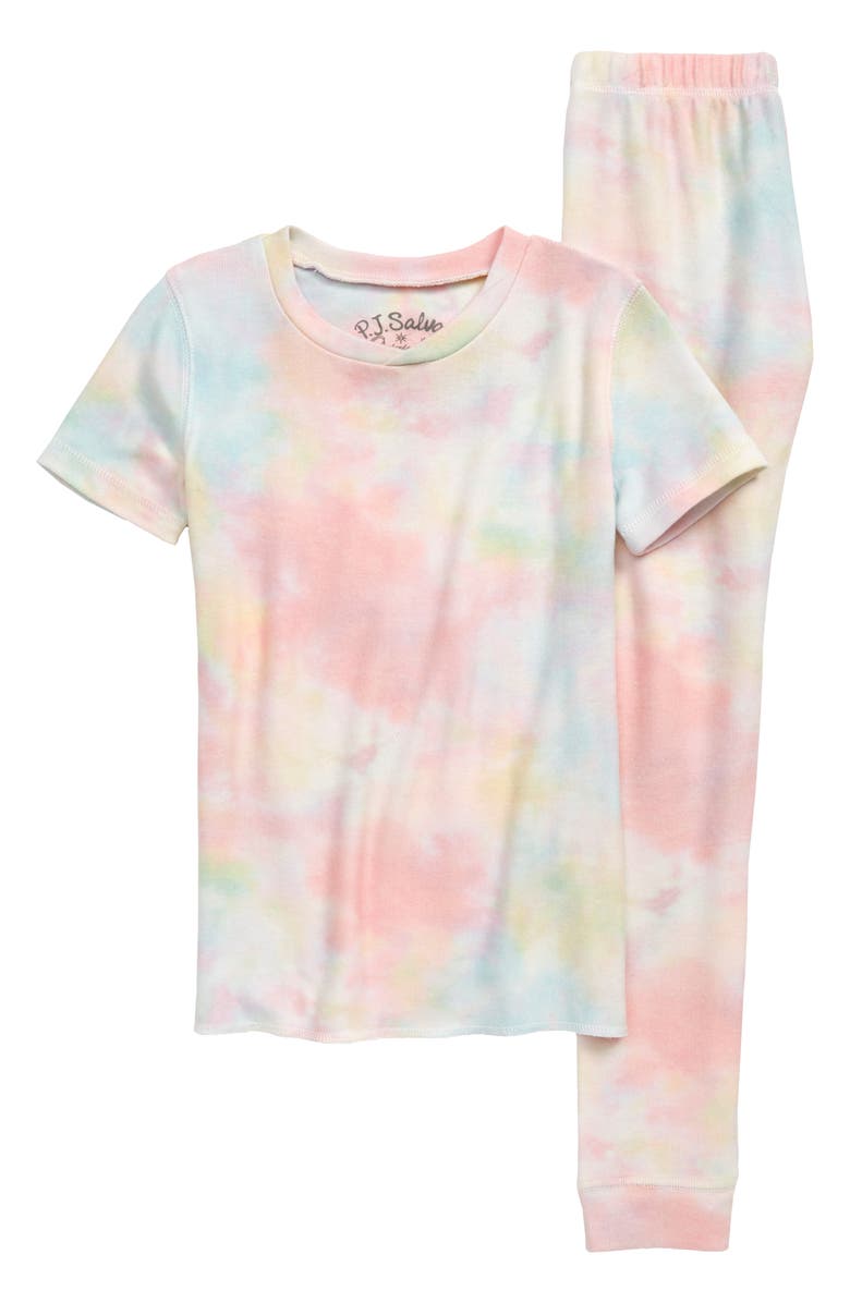 PJ Salvage Tie Dye Two-Piece Pajamas, Main, color,