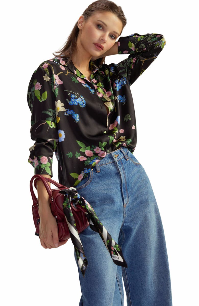 Cynthia Rowley Collectible Silk Shirt, Main, color,