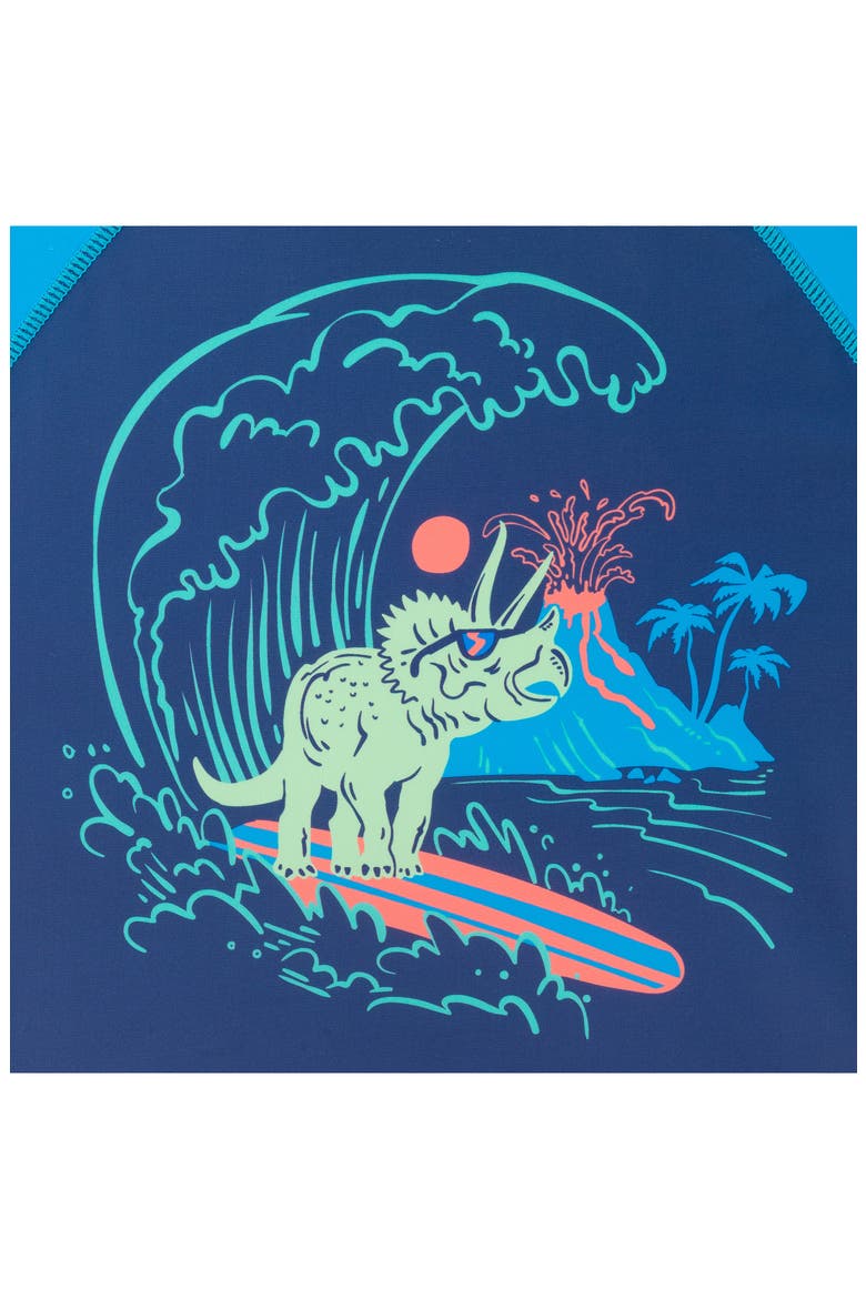 Kids' Skater Dog T-Shirt & Swim Shorts Set, Alternate, color, NAVY DINO