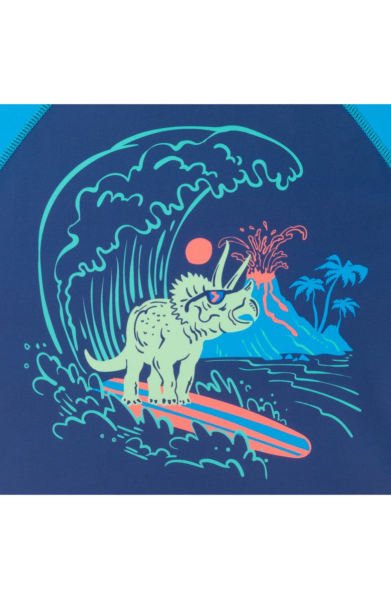 Andy & Evan Kids' Skater Dog T-Shirt & Swim Shorts Set, Alternate, color, Navy Dino