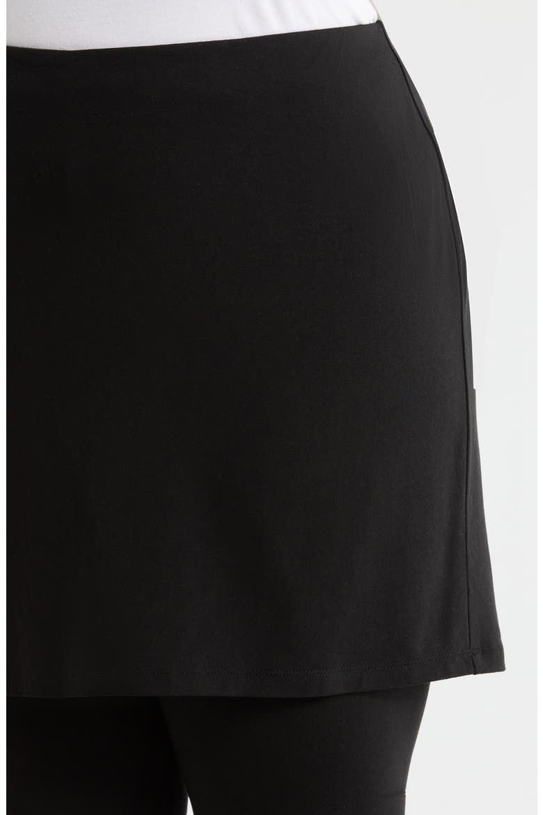 Skirted Ankle Leggings, Alternate, color, BLACK