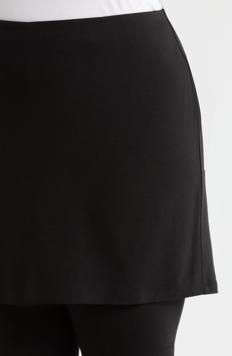 Eileen Fisher Skirted Ankle Leggings, Alternate, color, Black
