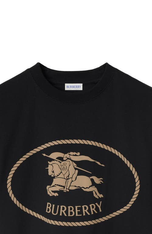 Burberry Mens Brand-print Crewneck Cotton-jersey T-shirt Black Xl In Black