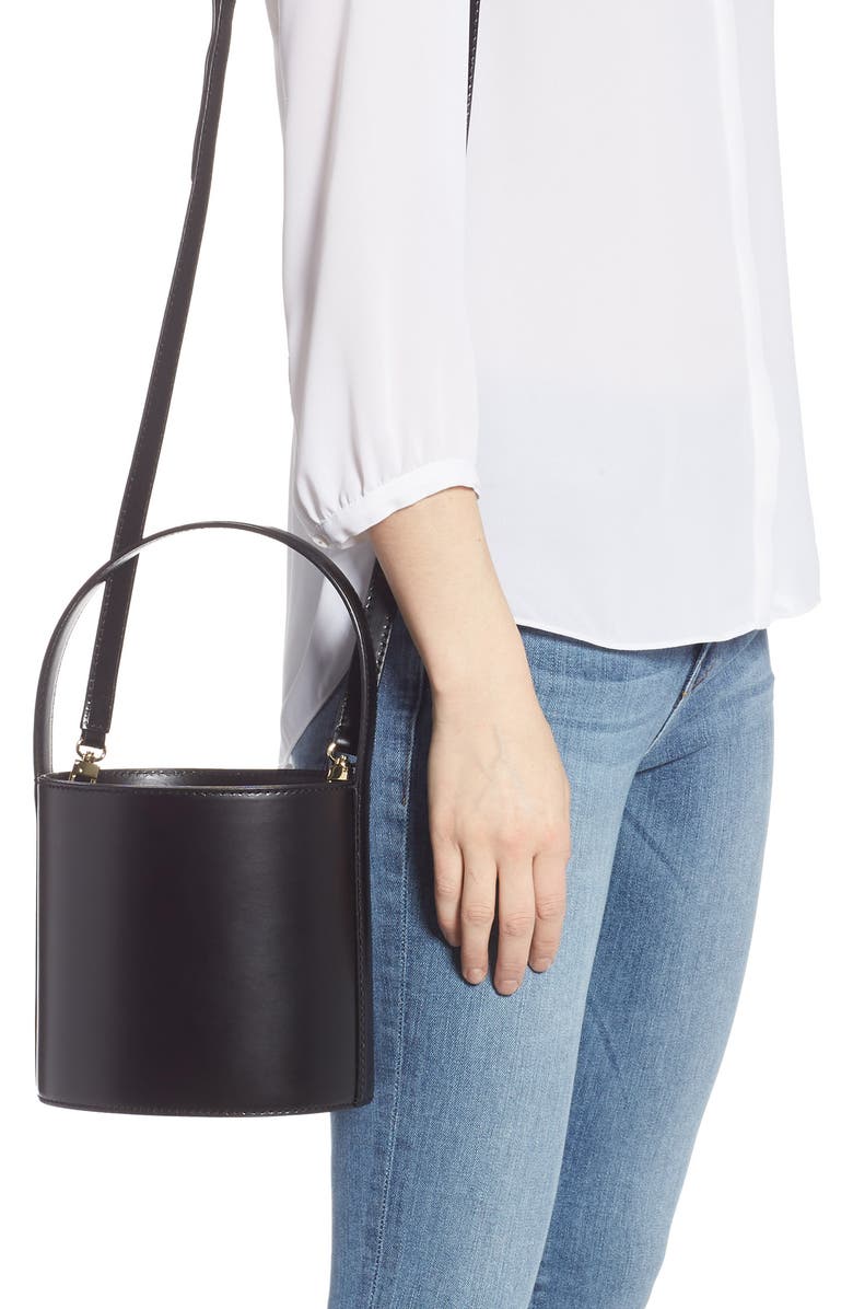 STAUD Bissett Leather Bucket Bag, Alternate, color,