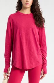 Zella Relaxed Washed 2.0 Long Sleeve Slub Tee