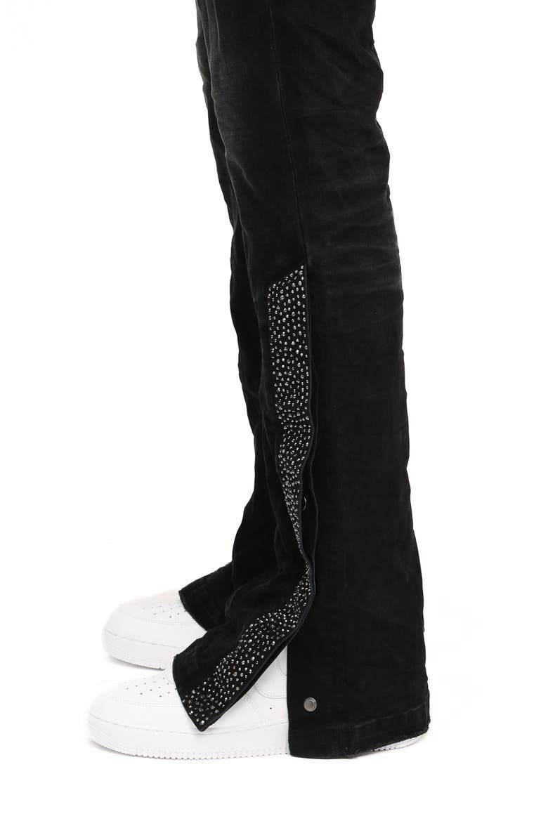 PURPLE BRAND Crystal Side Snap Flare Jeans, Alternate, color, 