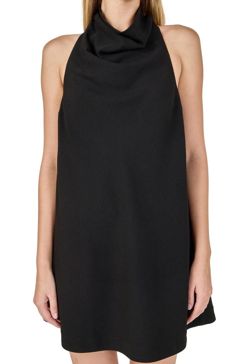 Halter Minidress, Alternate, color, BLACK