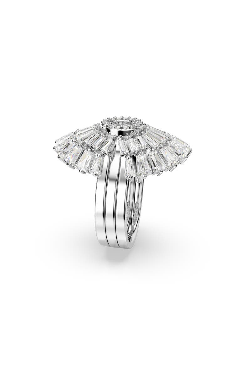 Set of 3 Idyllia Cubic Zirconia Cocktail Rings, Alternate, color, SILVER