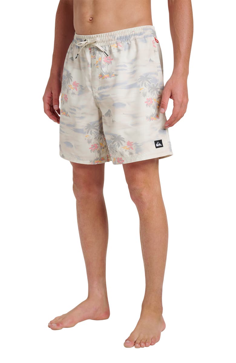 Quiksilver Everyday Water Repellent Tropical Surf Volley 6-Inch Swim Trunks, Alternate, color, Moonstruck