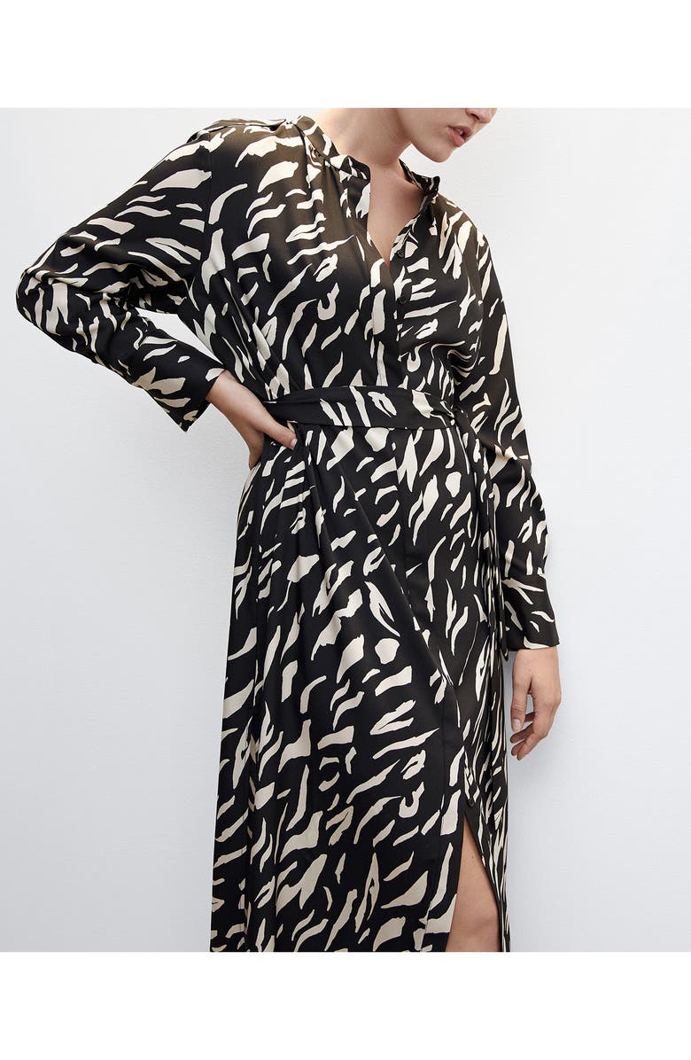 MANGO Abstract Print Long Sleeve Dress, Alternate, color, 