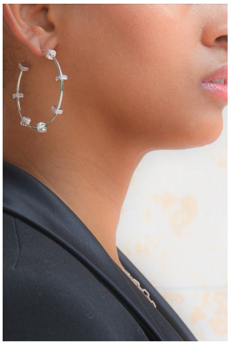 Bridget Large Hoop Earrings, Alternate, color, SILVER