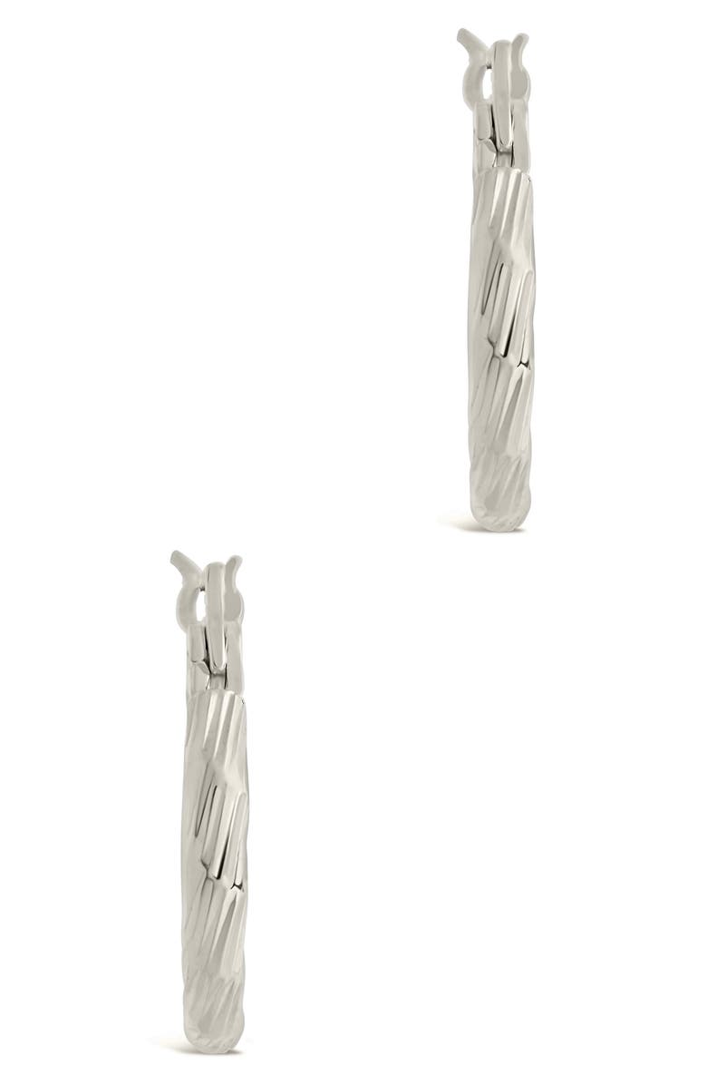 Sterling Forever Anita Hoop Earrings, Alternate, color, Silver