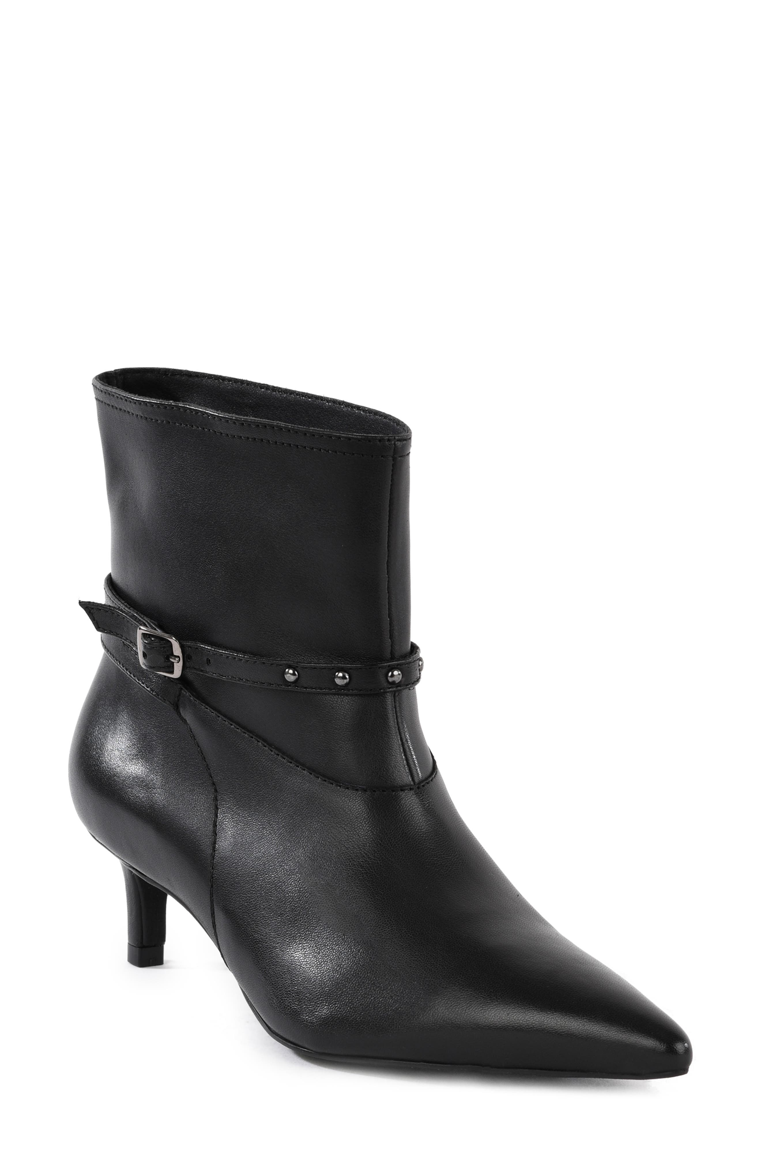 Seychelles Milan Pointed Toe Kitten Heel Bootie, Main, color, Black