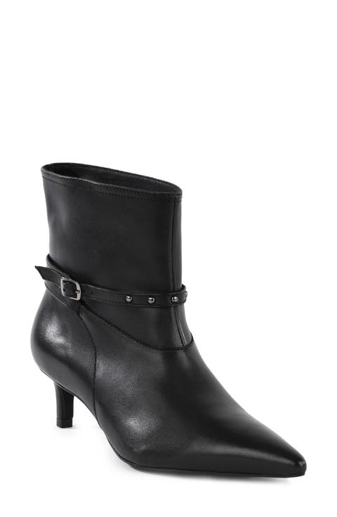 Milan Pointed Toe Kitten Heel Bootie (Women)