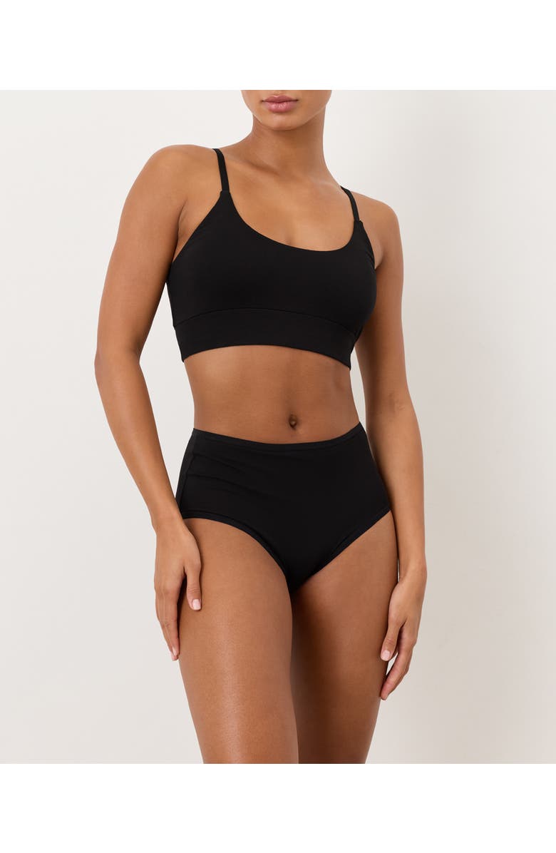 Pact Everyday Strappy Scoop Bralette Made With Organic Cotton, Alternate, color, Black