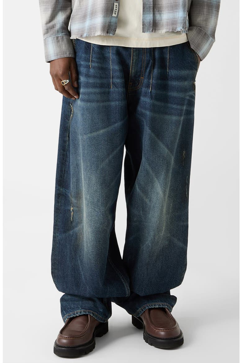 Super Baggy Distressed Wide Leg Jeans, Main, color, LIGHT