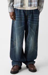 GUESS ORIGINALS Super Baggy Distressed Wide Leg Jeans