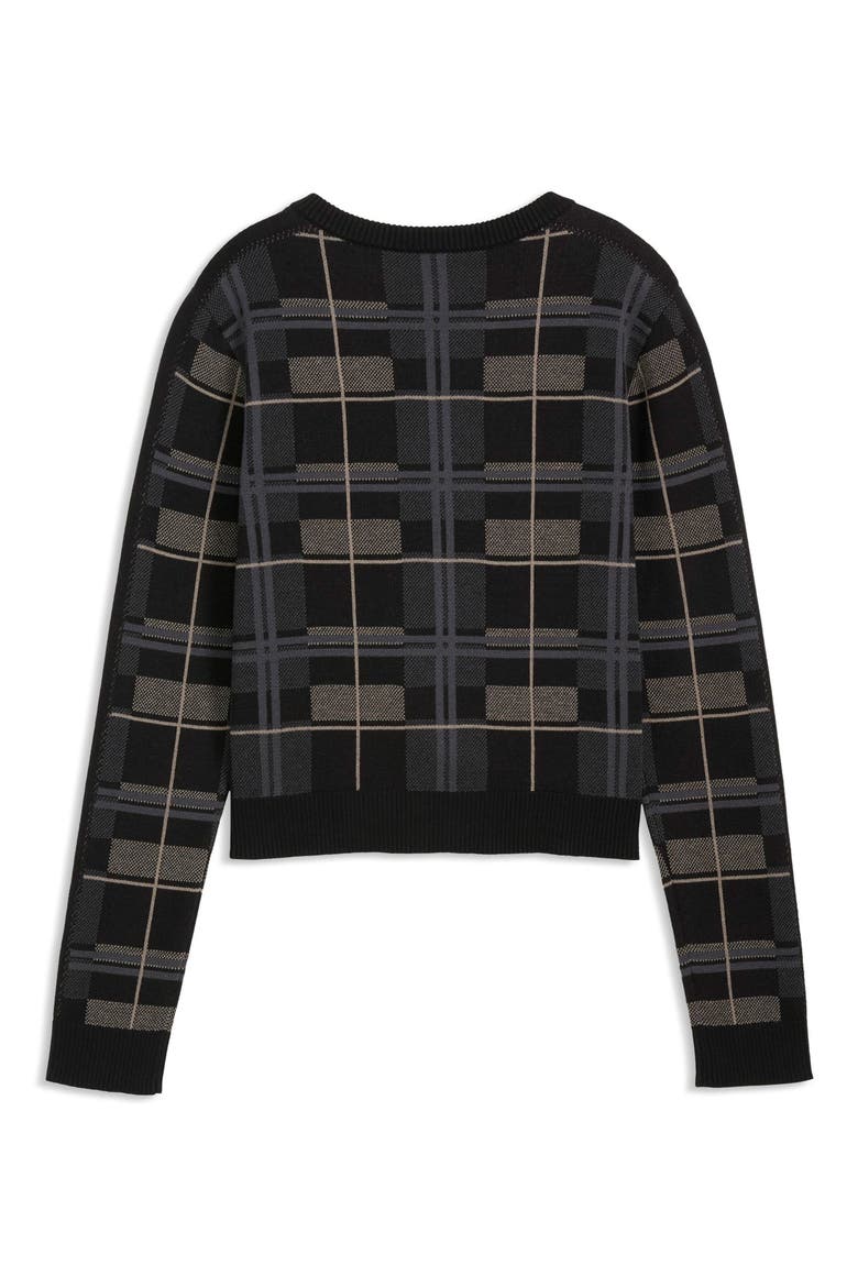 T7 Tartan Cardigan, Alternate, color, PUMA BLACK