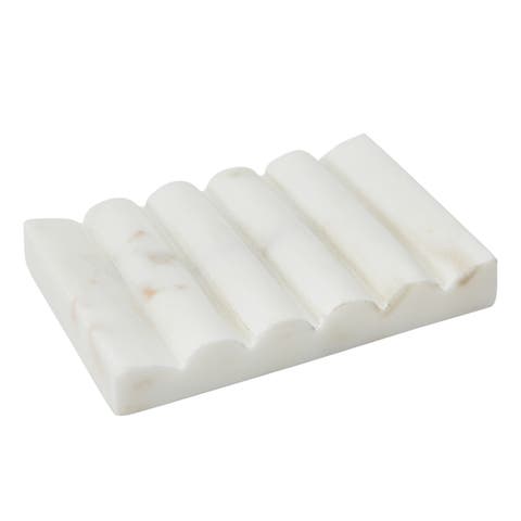 Contemporary Carved Marble Soap Dish for Bathrooms